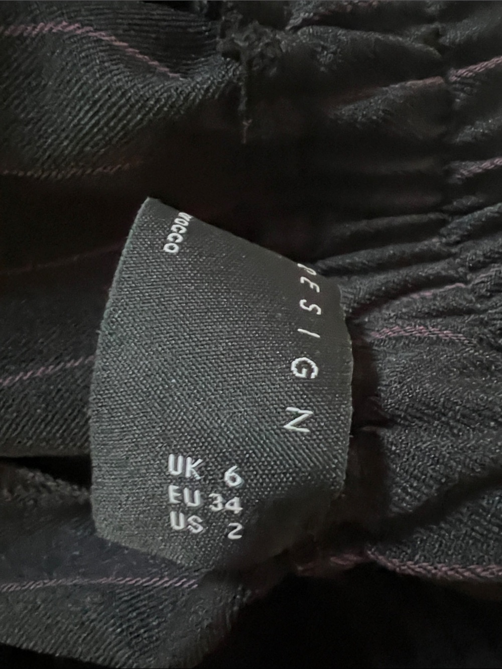 ASOS Black Pinstripe Wide-Leg Dress Pants New No tag - Picture 7 of 7